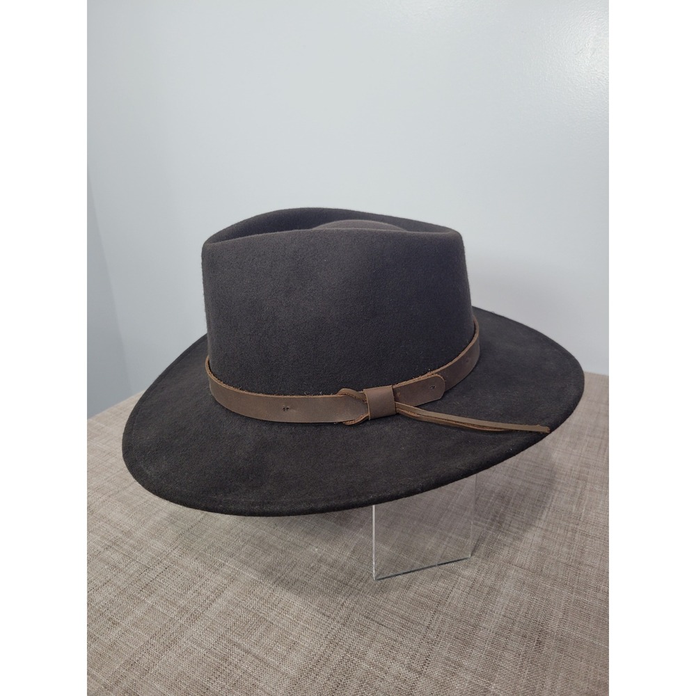 Twister Durango Dark Brown 100% Wool Felt Western Wide Brim Hat Medium